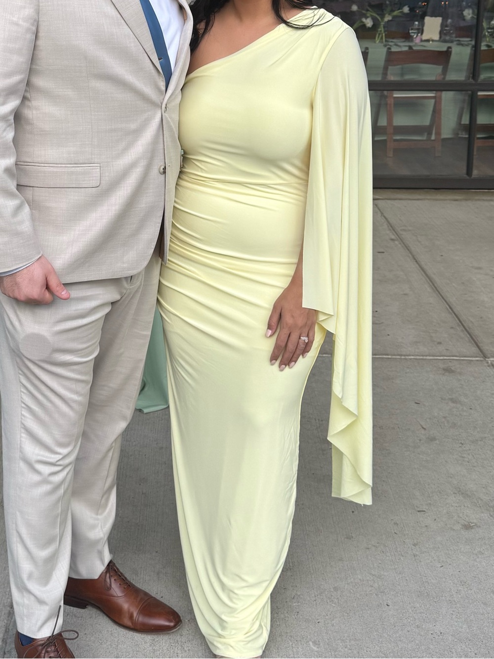 Club L London One-Shoulder Yellow Evening Gown - Picture 3 of 3